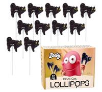 Black Cat Lollipops Individually Wrapped - 12 Black Cat Party Favors - Halloween Black Cat Party Supplies for Halloween Party Supplies, Black Cat Birthday Party