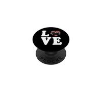 Black Cat Love Spelled Out With Heart Graphic PopSockets Adhesive PopGrip