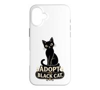 Black Cat Lover Adopt The Black Cat Rescue Case for iPhone 16 Plus