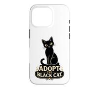 Black Cat Lover Adopt The Black Cat Rescue Case for iPhone 16 Pro