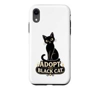 Black Cat Lover Adopt The Black Cat Rescue Case for iPhone XR