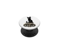 Black Cat Lover Adopt The Black Cat Rescue PopSockets Adhesive PopGrip