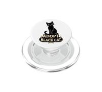 Black Cat Lover Adopt The Black Cat Rescue PopSockets PopGrip for MagSafe