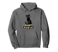 Black Cat Lover Adopt The Black Cat Rescue Pullover Hoodie