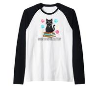 Black Cat Lover Born to Spoil Kitties Raglan Baseball Tee