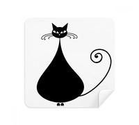 Black Cat Lover Halloween Animal Art Silhouette Glasses Cleaning Cloth Phone Screen Cleaner Suede Fabric 2pcs