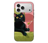 Black Cat Martini Case Compatible with iPhone 17 Pro Max