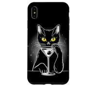 Black Cat Martini Tee - Perfect for Cats and Drink Lovers Case for iPhone XS Max