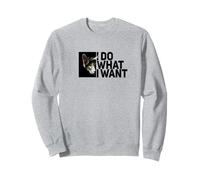 Black Cat Meow Style Independent Girl Green Eyes Sweatshirt