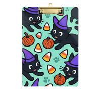 Black Cat Mischievous Pattern Nursing Edition clipboard Acrylic Cute for Student Girls Kids Teacher