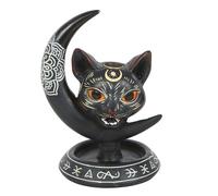 Black Cat & Moon Backflow Incense Burner Something Different Black One Size