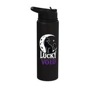 Black Cat Moon Lucky Void Stainless Steel Insulated Water Bottle