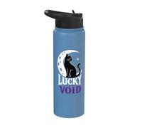 Black Cat Moon Lucky Void Stainless Steel Insulated Water Bottle
