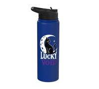 Black Cat Moon Lucky Void Stainless Steel Insulated Water Bottle