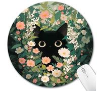 Black Cat Mouse Pad, Cute Mouse Pads For Wireless Mouse Desk Accessories, Small Funny Mousepad With Non-Slip Rubber Base, Travel Mouse Mat For Laptop Computer Work Office Supplies Decor