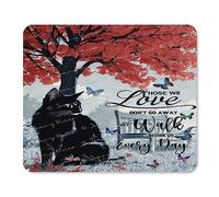 Black Cat Mouse Pad, Those We Love, Don't Go Away, Non-Slip Rubber Base Mousepad for Laptop, Computer & PC, Washable Mouse Mat with Cloth, Gaming Office Home Mousepad, 10x12 inch
