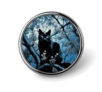 Black Cat on Tree Blank Round Badges Round Badge DIY Pin Back Buttons Clear Button Pins for Craft Projects Badge Making Accessories