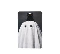 Black Cat On White Sheet Ghost Head Car Air Fresheners 4 Pcs Hanging Scented Cards Fragrance Scented Cards For Car Aromatherapy Tablets