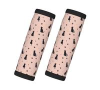 Black Cat Paw Print Luggage Handle Wraps for Suitcase, Soft Travel Luggage Handle Cover Tags Identifiers for Suitcases