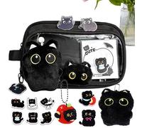 Black Cat Pencil Case Cute Pen Organizer | Pen Holder Pouch for Students Writers Animal Lovers Kids Teens Adults Collectors Artists Study Work Home