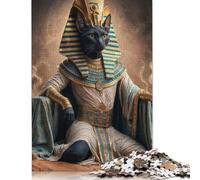 Black Cat Pharaoh 500 Piece Jigsaw Puzzles for Adults Jigsaw Puzzle 500 Pieces Jigsaws Adults Puzzles Gifts 500pcs (52x38cm)