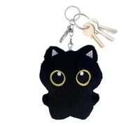 Black Cat Plush Keychain - Cute Cartoon Cat Pendant for Backpack | Soft Plush Keychain, Adorable Plush Animal Plush Keychain for Keychain, Bag Decor and Gifts for Girls
