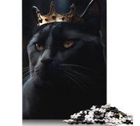 Black Cat Portrait Jigsaw Puzzles Puzzles for Adults Kids. 520 Pieces Whimsical Challenge Toy Educational Game Home Decoration for Educational Games Gifts 520pcs (52x38cm)