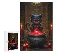 Black Cat Potion Master Jigsaw Puzzle for Adults And Families, 1000 PCS, A Mindful Leisure Activity for Puzzle Lovers, for Cosy Nights