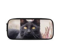 Black Cat Print Kids Pencil Case Girls Womens Portable Makeup Bag Mens Carry-on Kit