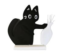 Black Cat Pushing Vase Refrigerator Magnets, Cats Whisker Collection & Memorial Box, Mini Magnetic Vase for Fridge, for Cat Lovers Gift