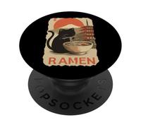 Black Cat Ramen - Kawaii Japanese Anime Streetwear Art PopSockets Adhesive PopGrip