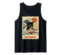 Black Cat Ramen - Kawaii Japanese Anime Streetwear Art Tank Top