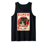 Black Cat Ramen - Kawaii Japanese Anime Streetwear Art Tank Top