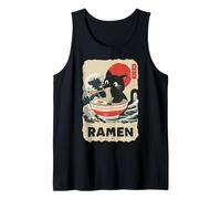 Black Cat Ramen - Kawaii Japanese Anime Streetwear Art Tank Top