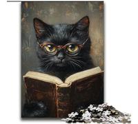 Black Cat Reading Adult Jigsaw Puzzles 2000 Pieces, for Age 14+ Game Wall Decoration Unique Gifts for Birthday And Christmas (70x100cm)