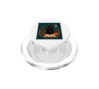 Black Cat Reading Book Pumpkin Moon Stars Fall Cozy Boho Art PopSockets PopGrip for MagSafe