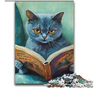 Black Cat Reading Jigsaw Puzzles 2000 Pieces for Adults Teens, Challenging Game Toys Every Piece Is Unique - Challenging Family Fun Game (70x100cm)