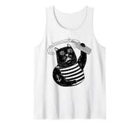 Black Cat Sailor Sail Boating Captain Vintage Sailing Cat Tank Top