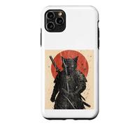 Black Cat Samurai with Katana under Red Rising Sun Case for iPhone 11 Pro Max