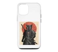 Black Cat Samurai with Katana under Red Rising Sun Case for iPhone 12/12 Pro