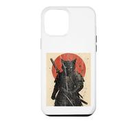 Black Cat Samurai with Katana under Red Rising Sun Case for iPhone 12 Pro Max