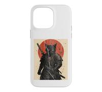 Black Cat Samurai with Katana under Red Rising Sun Case for iPhone 14 Pro Max