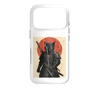 Black Cat Samurai with Katana under Red Rising Sun Case for iPhone 17 Pro