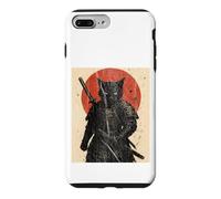 Black Cat Samurai with Katana under Red Rising Sun Case for iPhone 7 Plus/8 Plus