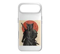 Black Cat Samurai with Katana under Red Rising Sun Case for iPhone Air