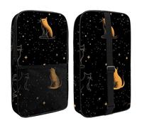Black Cat Silhouette Among Stars in The Night Sky Pickleball Paddle Cover with Mesh Pocket for Accessories, Fits 2 Paddles and 4balls