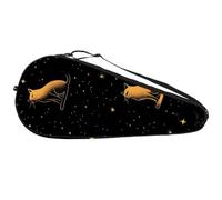 Black Cat Silhouette Among Stars in The Night Sky Tennis Racquet Cover Bag Lightweight Bag with Adjustable Shoulder Strap