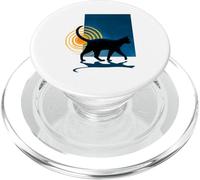 Black Cat Silhouette Surreal Art Abstract Jazz Noir Blues PopSockets PopGrip for MagSafe
