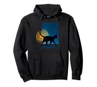 Black Cat Silhouette Surreal Art Abstract Jazz Noir Blues Pullover Hoodie
