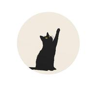 Black Cat Simple Cartoon Round Magnetic Fridge Magnets For Kitchen Durable With Enduring Magnetism